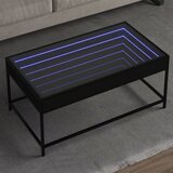 vidaXL Klubska mizica z neskončnimi LED lučkami črna 90x50x41 cm Cene