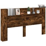 vidaXL Omarica za vzglavje postelje LED dim. hrast 180x16,5x103,5 cm | Shoptok.si