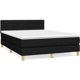  S oprugama i madracem crni 140 x 190 cm od tkanine | shoptok.hr