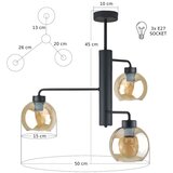  Luster na šipci FLEX 3xE27/60W/230V crna/duvansko-bež | Eponuda.com