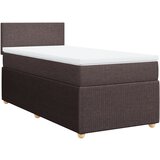 vidaXL Box spring postelja z vzmetnico temno rjava 100x200 cm blago, (21305102) | Shoptok.si