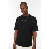 Trendyol Black Men's Oversize Crew Neck Short Sleeve T-shirt Cene