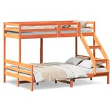 vidaXL Krevet na kat 90x200/140x200 cm masivna borovina voštano smeđi | shoptok.hr