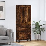 vidaXL Visoka komoda dimljen hrast 69,5x34x180 cm inženirski les | Shoptok.si