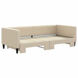  Dnevni krevet na razvlačenje krem 90 x 200 cm od tkanine | shoptok.hr