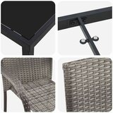 vidaXL Vrtni set za objed 5 pcs Siva Poli ratan | shoptok.hr