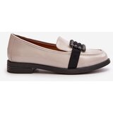 VINCEZA Lacquered Women's Moccasins With Decoration Light Gray 58389 | shoptok.hr