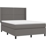 Krevet box spring s madracem LED sivi 140x190cm od umjetne kože | Eponuda.ba