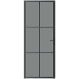  Notranja vrata 83x201,5 cm črno ESG steklo in aluminij, (20766397) | Shoptok.si