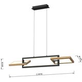 Wofi 7022-306- led prigušiva luster na sajli matera LED/30W/230V crna/smeđa | Eponuda.com
