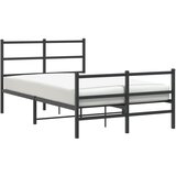  Metalni okvir kreveta s uzglavljem i podnožjem crni 120x190 cm | Eponuda.com
