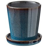 Bitz Plava zemljana saksija s Jungle podmetačem, ø 10 cm | shoptok.hr