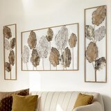 WALLXPERT Melos-6 Multicolor Decorative Metal Wall Accessory Set (3 Pieces) | Eponuda.com