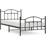  Metalni okvir kreveta uzglavlje i podnožje crni 107x203 cm | shoptok.hr