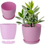 KADAX cvetlični lonec s krožnikom plastični lonec 16 cm pokrov rože roza mat, (5000346072) Cene