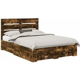 vidaXL konstrukcija postelje s predalom dimljeni oreh 140 x 200 cm, (5000113601) | Shoptok.si
