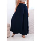 Kesi Włoski Women's wide-leg viscose trousers navy blue | Shoptok.si