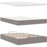 vidaXL Otomanski posteljni okvir z vzmetnico taupe 140x200 cm blago | Shoptok.si