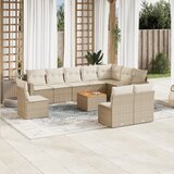 vidaXL 11-dijelni set vrtnih sofa od poliratana s jastucima bež | shoptok.hr