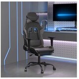  Igraća stolica od umjetne kože s osloncem za noge Crna i siva | shoptok.hr