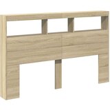 vidaXL Omarica za vzglavje postelje LED sonoma hrast 160x17x102 cm | Shoptok.si