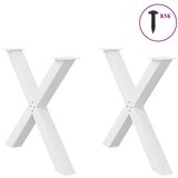  Noge za blagovaonski stol u obliku slova X, 2 kom, bijele, 90 x (72-73) cm, čelik | shoptok.hr