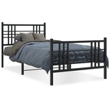  The Living Store Kovinski posteljni okvir z vzglavjem in vznožjem črn 100x190 cm - Posteljni Okvir, (21498894) | Shoptok.si
