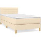  Krevet s oprugama i madracem krem 90 x 200 cm od tkanine | shoptok.hr