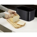 Shumee JJ Škatla za kruh z desko za rezanje Bambus, črna, (21398324) | Shoptok.si