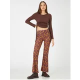 Koton Spanish Leg Trousers Floral Elastic Waist