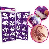TyToo set od 21 šablone za sjajne tetovaže zmajeva i guštera | shoptok.hr