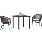  3-dijelni vrtni set za objedovanje smeđi poli ratan | shoptok.hr