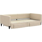  Dnevni krevet na razvlačenje s ladicama krem 100x200 cm tkanina | shoptok.hr