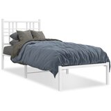 vidaXL Kovinski posteljni okvir z vzglavjem bel 80x200 cm | Shoptok.si