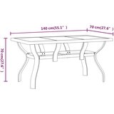 The Living Store Vrtni stol smeđe-crni 140 x 70 x 70 cm od čelika i stakla | shoptok.hr