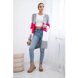 Kesi Cardigan sweater on straps gray+raspberry | shoptok.hr