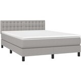  Krevet box spring s madracem LED svjetlosivi 140x190 cm tkanina | shoptok.hr