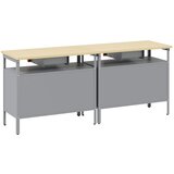  Set radnog stola s policom 2 pcs Crvena i siva 200 x 55 x 85 cm | Eponuda.ba