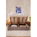 Bonami Selection Bež oblazinjena zakonska postelja s prostorom za shranjevanje z letvenim dnom 160x200 cm Myra Slim Line – | Shoptok.si