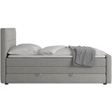 MID.YOU POSTELJA BOXSPRING 140 cm x 200 cm , les, kovina, umetna masa, tekstil srebrne barve | Shoptok.si