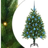 vidaXL Božično drevo med 150 LED z stojalom Zelena 120 cm PE | Shoptok.si