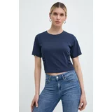 Silvian_Heach Bombažna kratka majica ženski, mornarsko modra barva