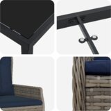  5-delni set za vrt z jedilnimi mizami iz sivega poli ratana, (22087901) | Shoptok.si