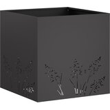  Vrtna saksija Crna 50 x 50 x 49 cm Čelična vrata | shoptok.hr