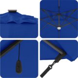  Cantilever Roma Suncobran s LED-ima Azurna Plava 286x285x270 cm Aluminij | shoptok.hr