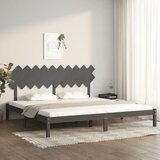  Okvir za krevet s uzglavljem sivi 200 x 200 cm od masivnog drva | shoptok.hr