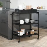  Kuhinjska kolica crna 81,5 x 41 x 92,5 cm od konstruiranog drva | Eponuda.com