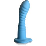 Simply Sweet Ribbed Silicone Dildo 7" Blue Cene