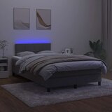  box spring s madracem LED tamnosivi 120 x 190 cm baršun | shoptok.hr