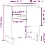  Komoda bijela 60 x 35 x 70 cm od konstruiranog drva | shoptok.hr